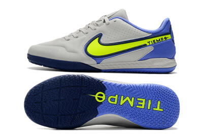 Men's Nike React Tiempo Legend 9 Pro IC Indoor & Futsal Low-Tops Football Shoes - Grey/Yellow/Blue
