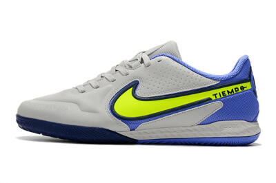 Men's Nike React Tiempo Legend 9 Pro IC Indoor & Futsal Low-Tops Football Shoes - Grey/Yellow/Blue