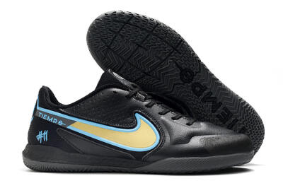 Men's Nike React Tiempo Legend 9 Pro IC Indoor & Futsal Low-Tops Football Shoes - Black/Gold/Blue