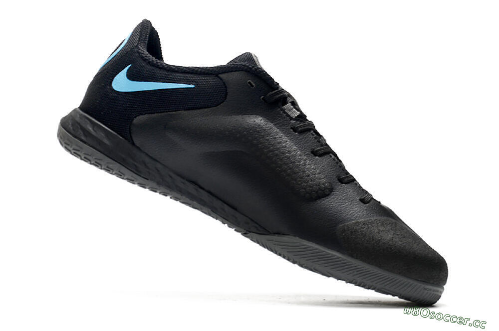 Men's Nike React Tiempo Legend 9 Pro IC Indoor & Futsal Low-Tops Football Shoes - Black/Gold/Blue 4