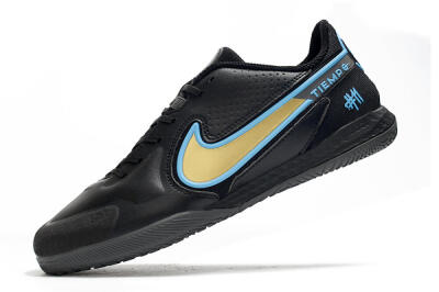 Men's Nike React Tiempo Legend 9 Pro IC Indoor & Futsal Low-Tops Football Shoes - Black/Gold/Blue