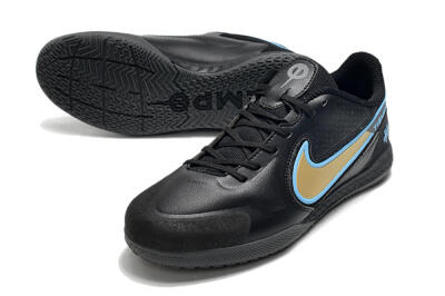 Men's Nike React Tiempo Legend 9 Pro IC Indoor & Futsal Low-Tops Football Shoes - Black/Gold/Blue