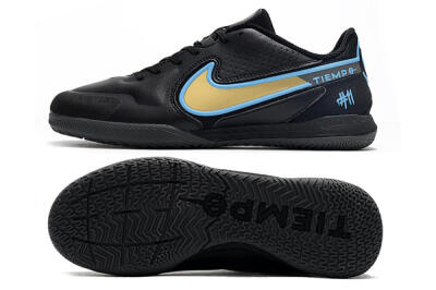 Men's Nike React Tiempo Legend 9 Pro IC Indoor & Futsal Low-Tops Football Shoes - Black/Gold/Blue