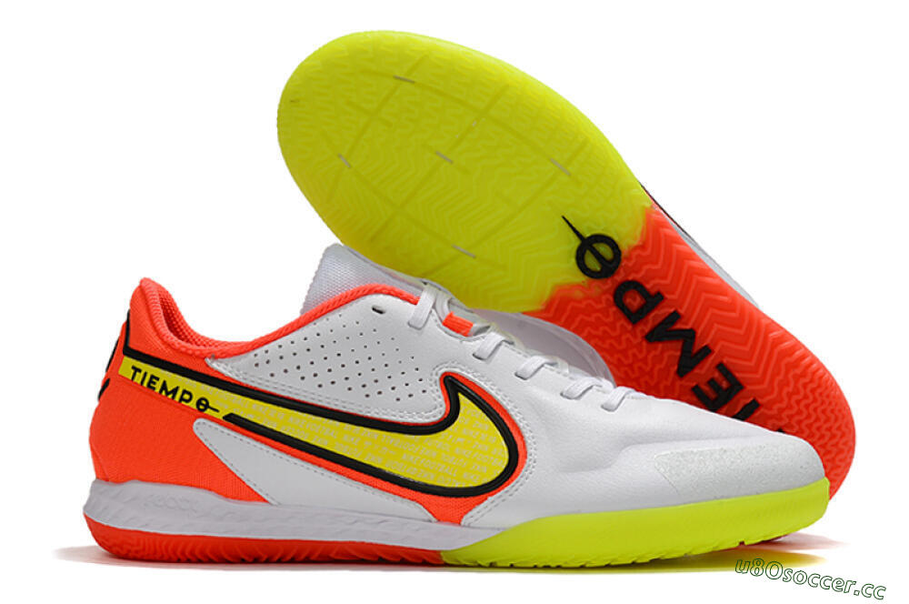 Men's Nike React Tiempo Legend 9 Pro IC Indoor & Futsal Low-Tops Football Shoes - White/Yellow/Red 2