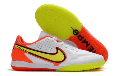 Men's Nike React Tiempo Legend 9 Pro IC Indoor & Futsal Low-Tops Football Shoes - White/Yellow/Red