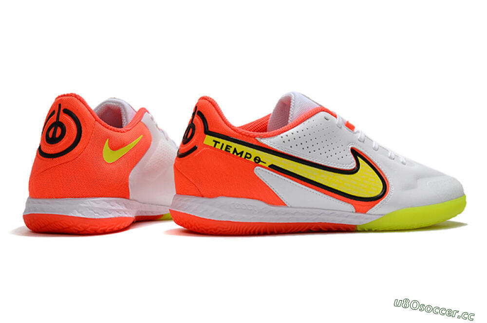 Men's Nike React Tiempo Legend 9 Pro IC Indoor & Futsal Low-Tops Football Shoes - White/Yellow/Red 6