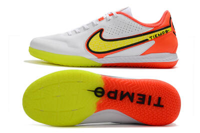 Men's Nike React Tiempo Legend 9 Pro IC Indoor & Futsal Low-Tops Football Shoes - White/Yellow/Red