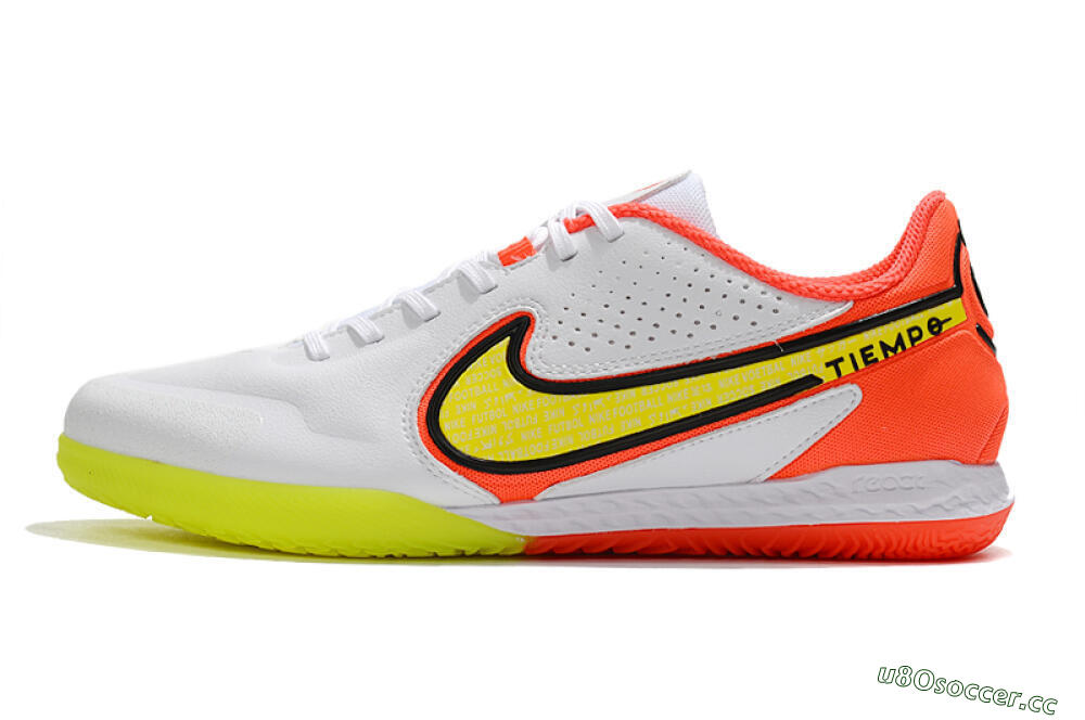 Men's Nike React Tiempo Legend 9 Pro IC Indoor & Futsal Low-Tops Football Shoes - White/Yellow/Red 0