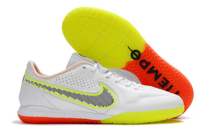 Men's Nike React Tiempo Legend 9 Pro IC Indoor & Futsal Low-Tops Football Shoes - White/Black/Yellow/Red