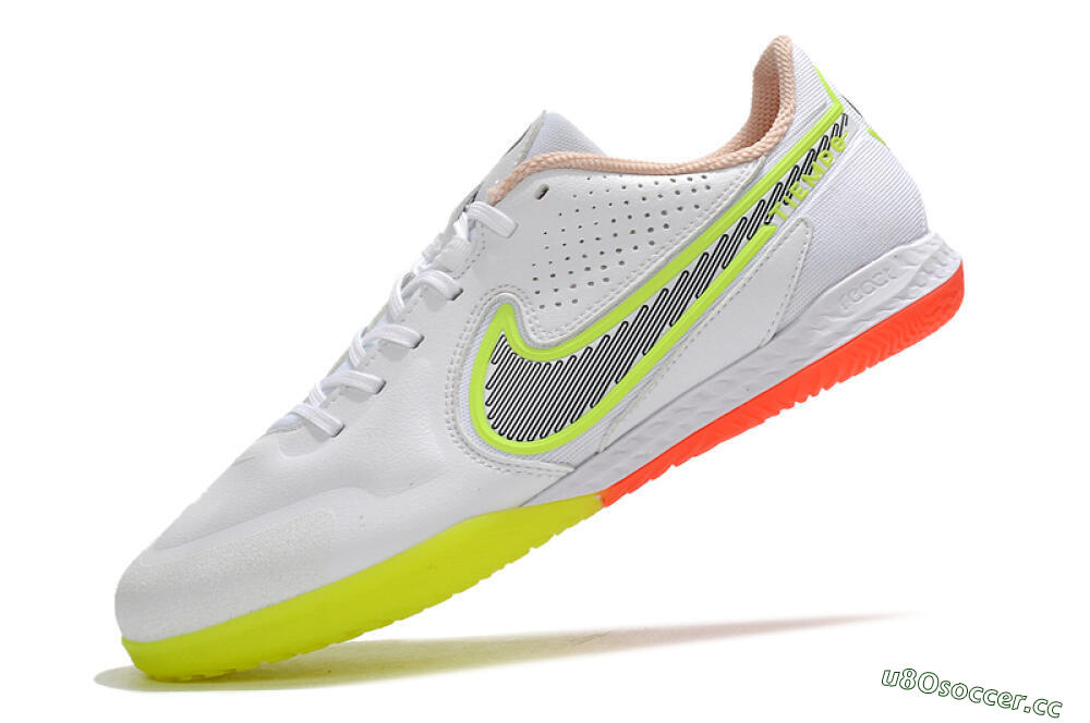 Men's Nike React Tiempo Legend 9 Pro IC Indoor & Futsal Low-Tops Football Shoes - White/Black/Yellow/Red 5