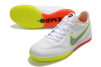 Men's Nike React Tiempo Legend 9 Pro IC Indoor & Futsal Low-Tops Football Shoes - White/Black/Yellow/Red