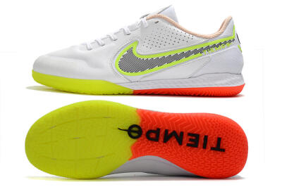 Men's Nike React Tiempo Legend 9 Pro IC Indoor & Futsal Low-Tops Football Shoes - White/Black/Yellow/Red