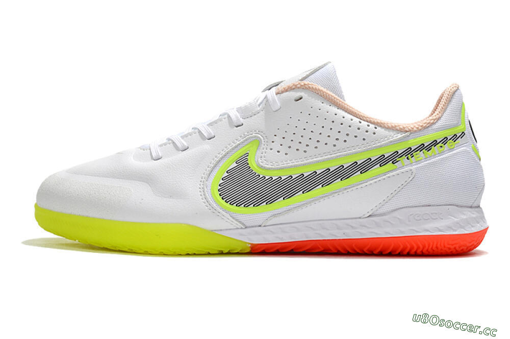 Men's Nike React Tiempo Legend 9 Pro IC Indoor & Futsal Low-Tops Football Shoes - White/Black/Yellow/Red 0