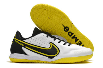 Men's Nike React Tiempo Legend 9 Pro IC Indoor & Futsal Low-Tops Football Shoes - White/Yellow/Black