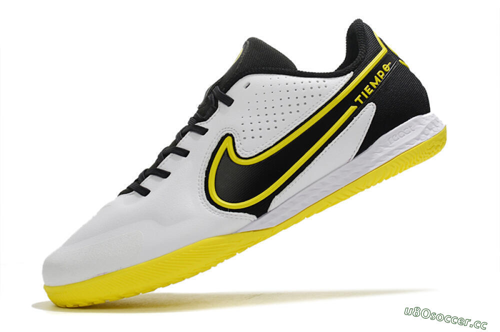 Men's Nike React Tiempo Legend 9 Pro IC Indoor & Futsal Low-Tops Football Shoes - White/Yellow/Black 5