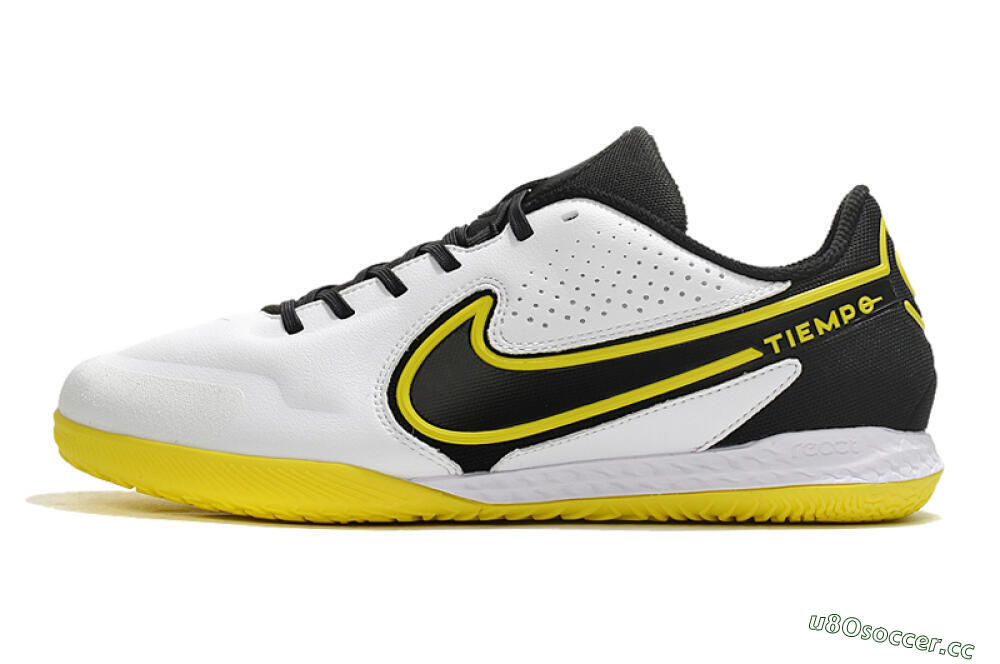 Men's Nike React Tiempo Legend 9 Pro IC Indoor & Futsal Low-Tops Football Shoes - White/Yellow/Black 0
