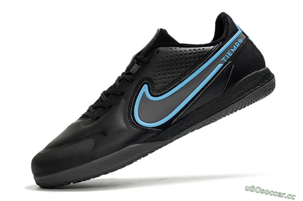 Men's Nike React Tiempo Legend 9 Pro IC Indoor & Futsal Low-Tops Football Shoes - Black/Blue 5