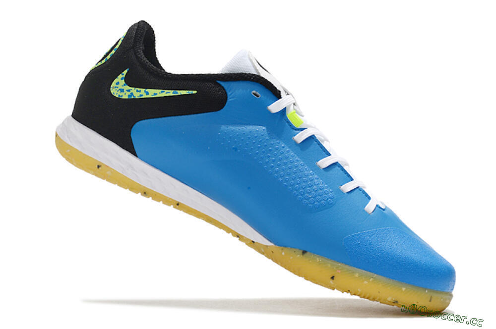 Men's Nike React Tiempo Legend 9 Pro IC Indoor & Futsal Low-Tops Football Shoes - Blue/Yellow/Black 4