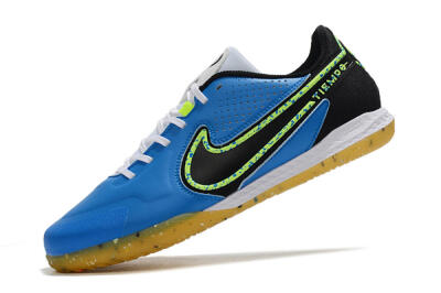 Men's Nike React Tiempo Legend 9 Pro IC Indoor & Futsal Low-Tops Football Shoes - Blue/Yellow/Black