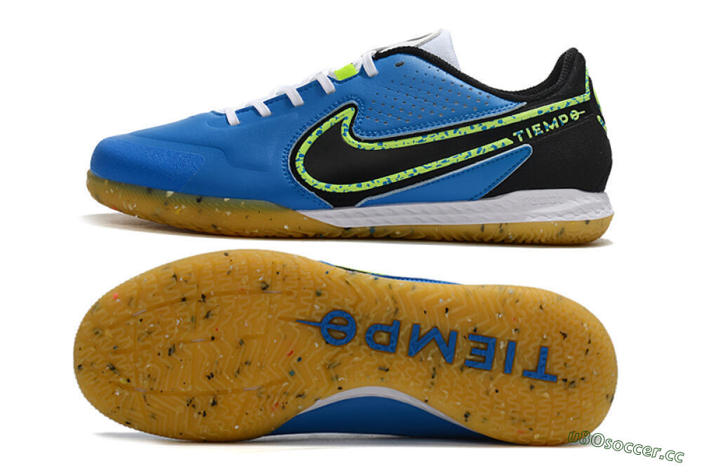 Men's Nike React Tiempo Legend 9 Pro IC Indoor & Futsal Low-Tops Football Shoes - Blue/Yellow/Black 1