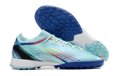 Men's Adidas X Speedportal.3 TF Artificial Turf Low-Tops Football Shoes - Jade/Red/Yellow/Blue