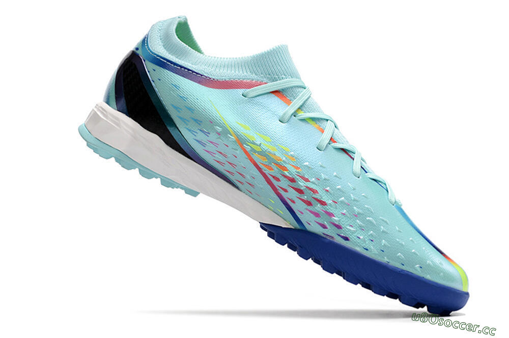 Men's Adidas X Speedportal.3 TF Artificial Turf Low-Tops Football Shoes - Jade/Red/Yellow/Blue 4