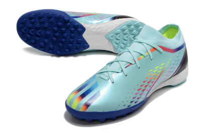 Men's Adidas X Speedportal.3 TF Artificial Turf Low-Tops Football Shoes - Jade/Red/Yellow/Blue