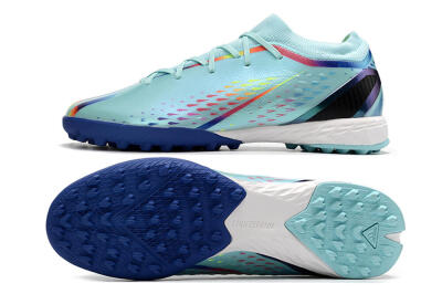 Men's Adidas X Speedportal.3 TF Artificial Turf Low-Tops Football Shoes - Jade/Red/Yellow/Blue