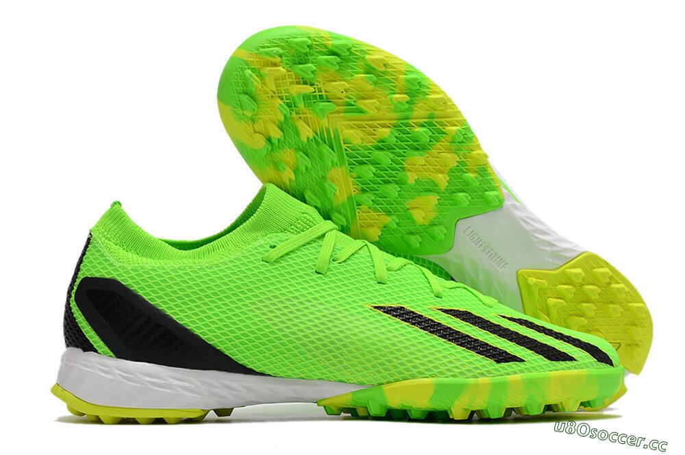 Men's Adidas X Speedportal.3 TF Artificial Turf Low-Tops Football Shoes - Yellow/Black/White 2