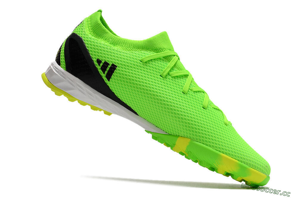Men's Adidas X Speedportal.3 TF Artificial Turf Low-Tops Football Shoes - Yellow/Black/White 4