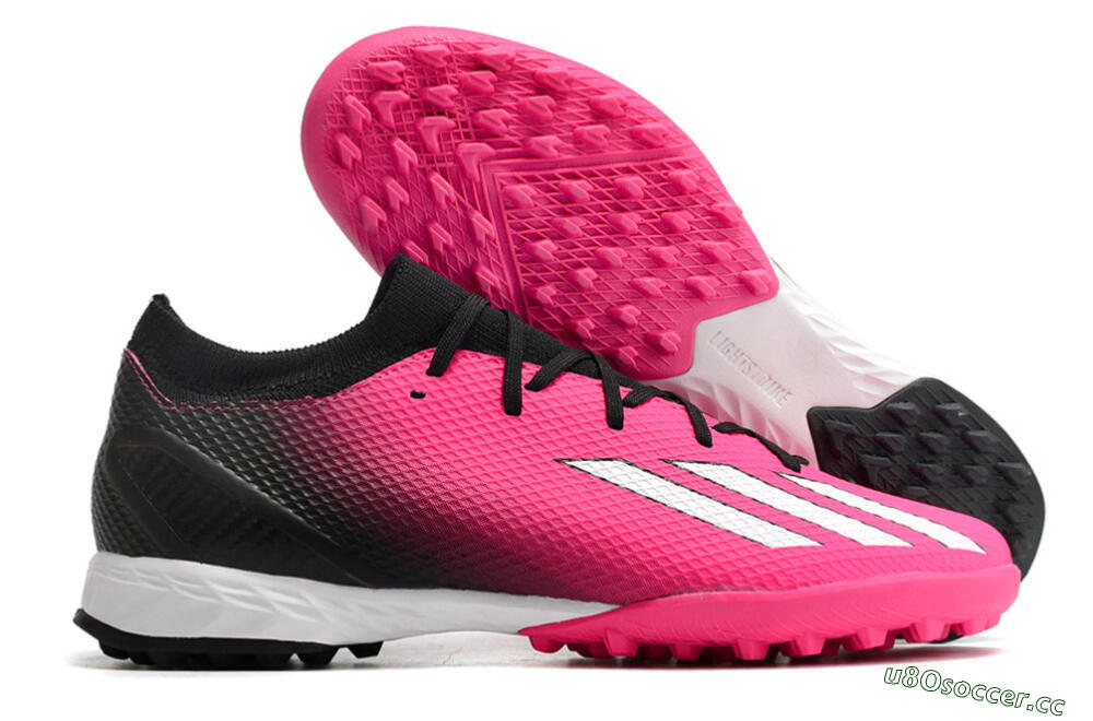 Men's Adidas X Speedportal.3 TF Artificial Turf Low-Tops Football Shoes - Pink/White/Black 2