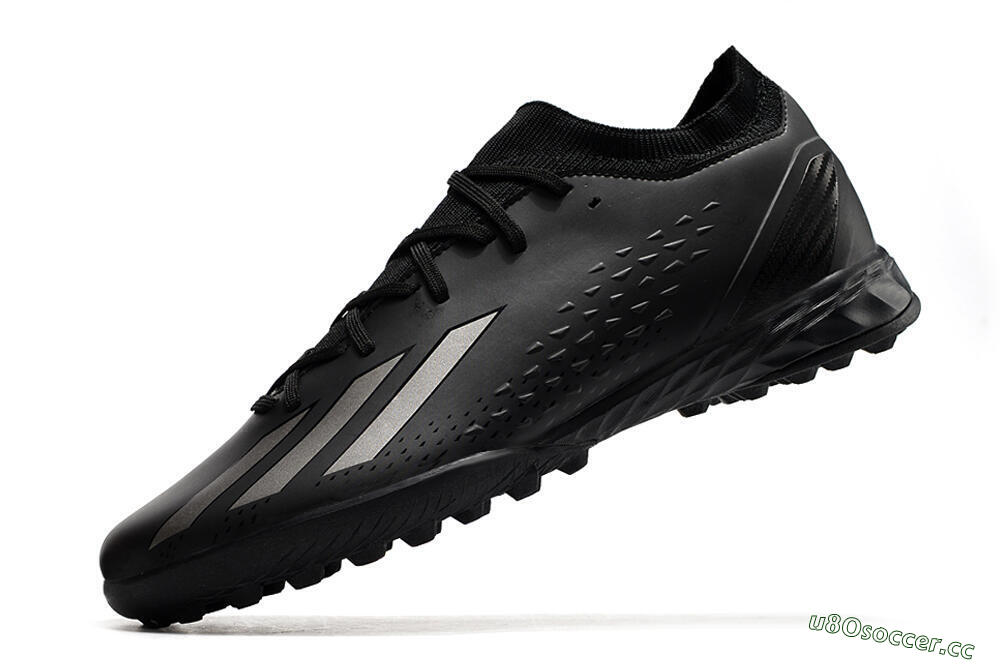 Men's Adidas X Speedportal.3 TF Artificial Turf Low-Tops Football Shoes - Black/Silver 5