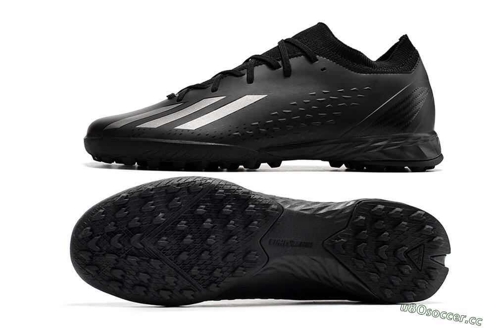 Men's Adidas X Speedportal.3 TF Artificial Turf Low-Tops Football Shoes - Black/Silver 1