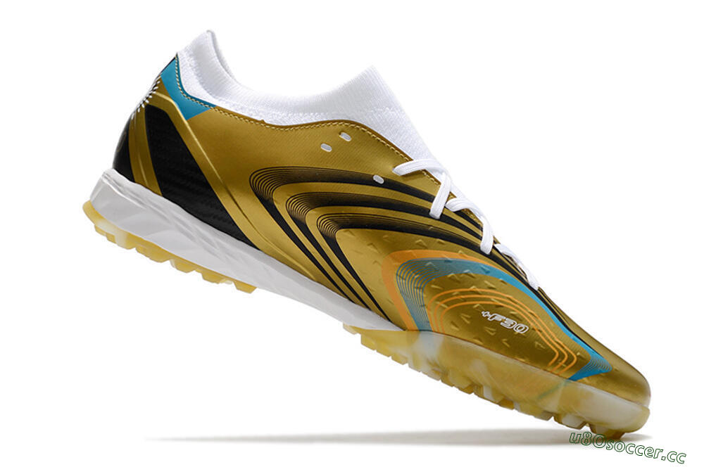 Men's Adidas X Speedportal.3 TF Artificial Turf Low-Tops Football Shoes - Gold/White/Black 4