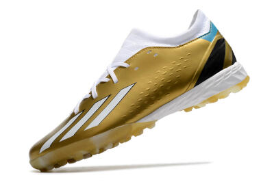 Men's Adidas X Speedportal.3 TF Artificial Turf Low-Tops Football Shoes - Gold/White/Black