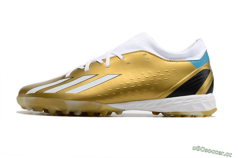 Men's Adidas X Speedportal.3 TF Artificial Turf Low-Tops Football Shoes - Gold/White/Black 0