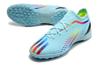 Men's Adidas X Speedportal.3 TF Artificial Turf Low-Tops Football Shoes - Jade/Red/Yellow/Blue