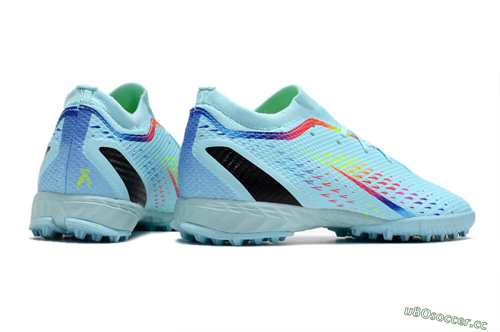 Men's Adidas X Speedportal.3 TF Artificial Turf Low-Tops Football Shoes - Jade/Red/Yellow/Blue 6