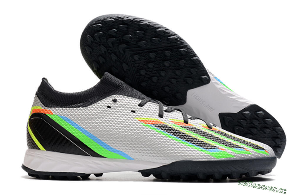 Men's Adidas X Speedportal.3 TF Artificial Turf Low-Tops Football Shoes - Silver/Yellow/Black 2