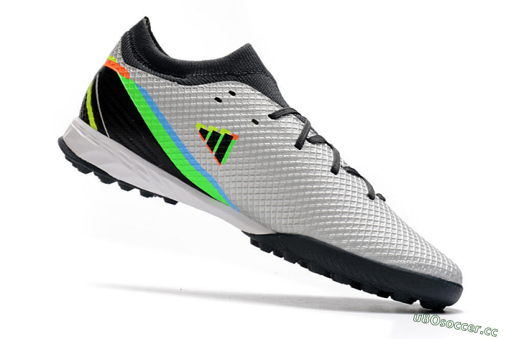 Men's Adidas X Speedportal.3 TF Artificial Turf Low-Tops Football Shoes - Silver/Yellow/Black 4