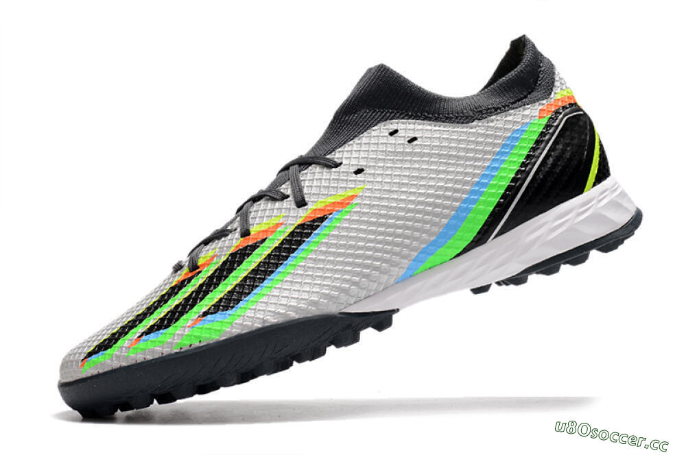 Men's Adidas X Speedportal.3 TF Artificial Turf Low-Tops Football Shoes - Silver/Yellow/Black 5