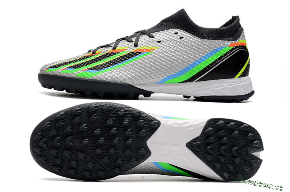 Men's Adidas X Speedportal.3 TF Artificial Turf Low-Tops Football Shoes - Silver/Yellow/Black 1