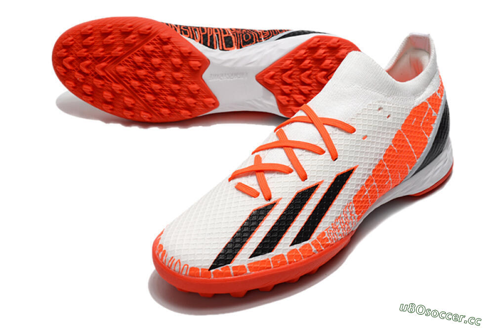 Men's Adidas X Speedportal.3 TF Artificial Turf Low-Tops Football Shoes - White/Black/Red 3