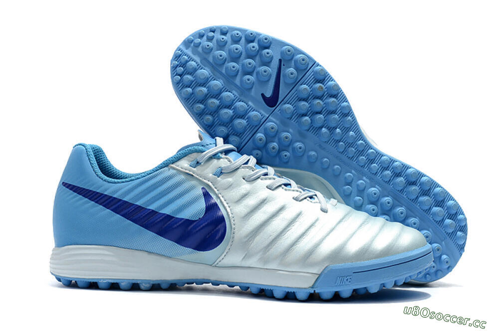 Men's Nike Tiempox Ligera IV TF Artificial Turf Low-Tops Football Shoes - Jade/Blue 2