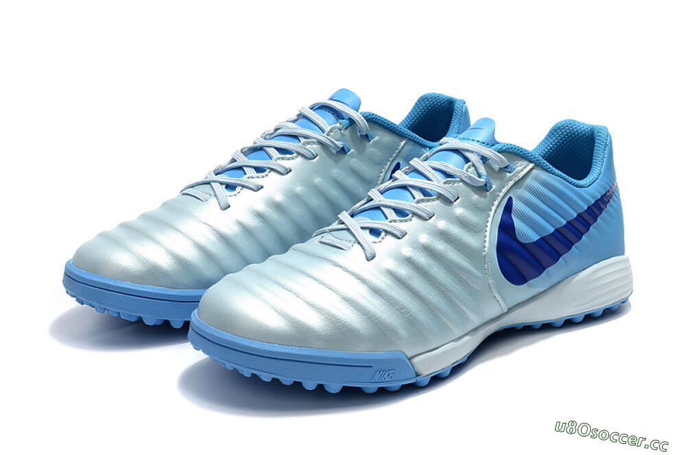 Men's Nike Tiempox Ligera IV TF Artificial Turf Low-Tops Football Shoes - Jade/Blue 5