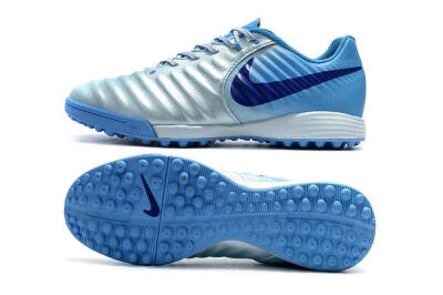 Men's Nike Tiempox Ligera IV TF Artificial Turf Low-Tops Football Shoes - Jade/Blue