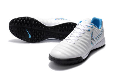 Men's Nike Tiempox Ligera IV TF Artificial Turf Low-Tops Football Shoes - White/Silver/Blue