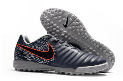 Men's Nike Tiempox Ligera IV TF Artificial Turf Low-Tops Football Shoes - Grey/Red/Black