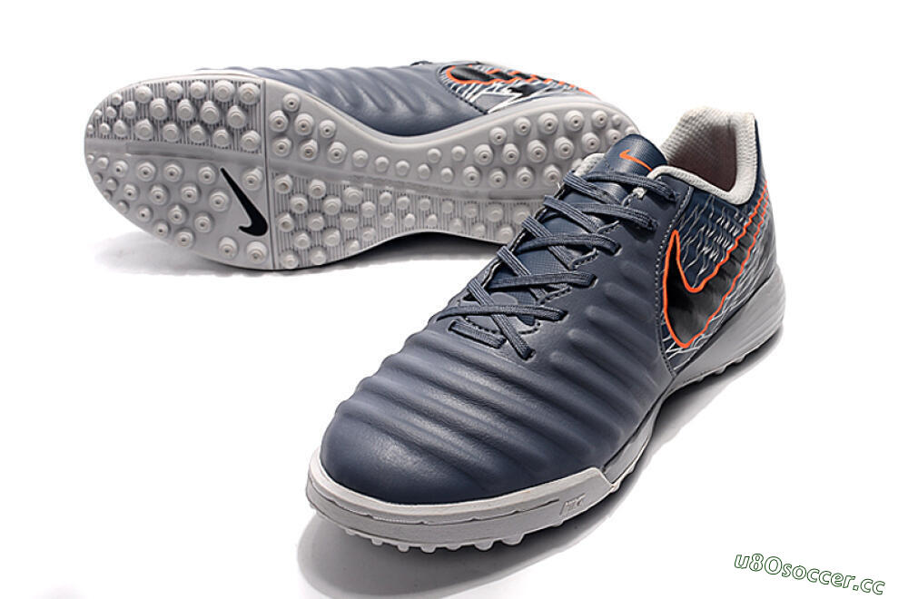 Men's Nike Tiempox Ligera IV TF Artificial Turf Low-Tops Football Shoes - Grey/Red/Black 3