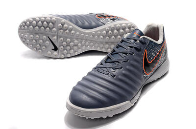 Men's Nike Tiempox Ligera IV TF Artificial Turf Low-Tops Football Shoes - Grey/Red/Black